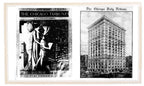 matching set of custom-designed cast brass chicago tribune building passage door backplates and knobs