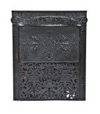 largely intact c. 1890's antique american victorian era ornamental cast iron interior residential fireplace gas insert with detachable summer cover