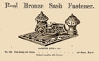hard to find and highly collectible antique american ornamental "real bronze" residential window sash-fastener