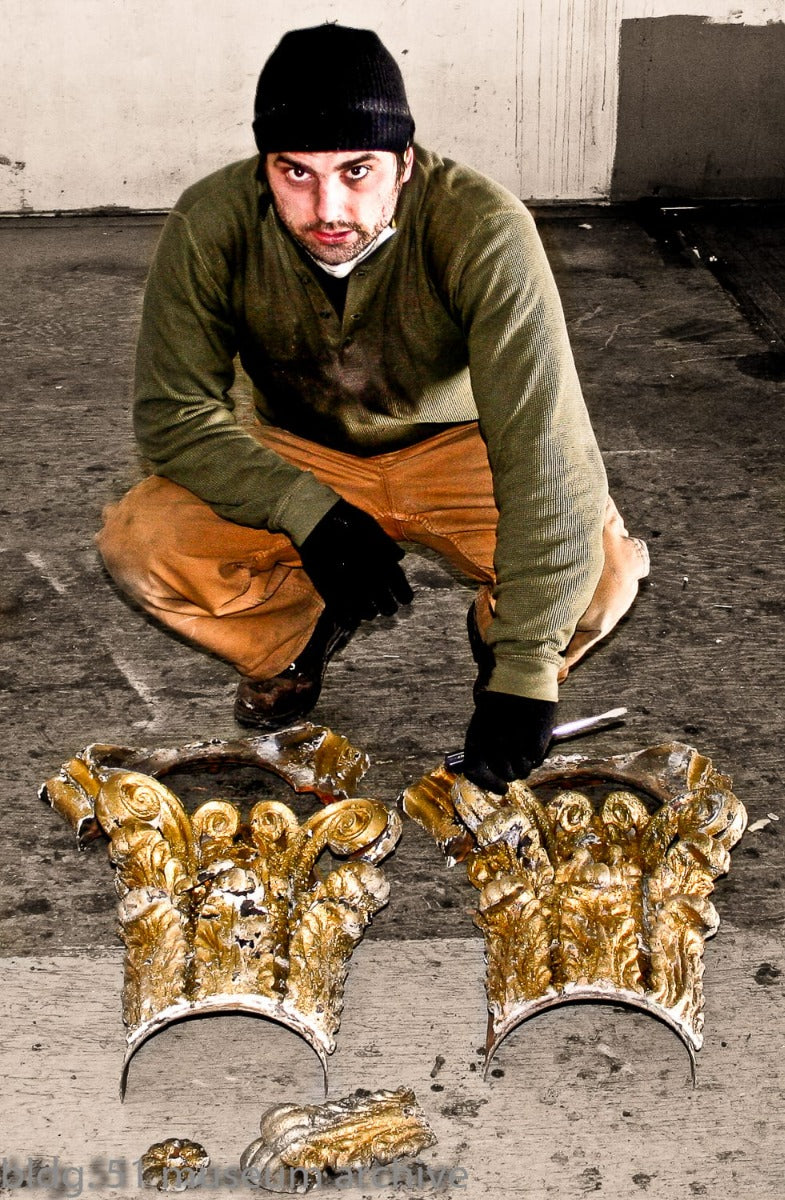 original 1872 post-fire chicago interior ornamental cast iron charles p. holden commerical block column capital