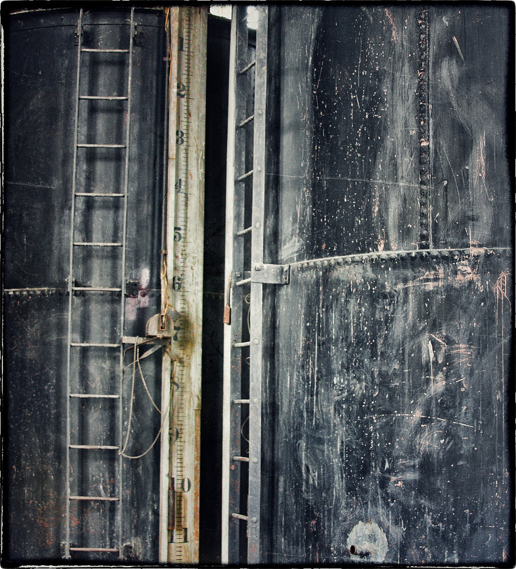 very unique and unusual early 1920's american industrial oversized bunte candy factory pine wood water tank measuring stick with black stenciled lettering
