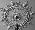 original c. 1920's lakeshore drive athletic club main lobby ceiling mount metallic gold enameled figural plaster ornament