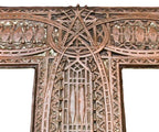 remarkably rare and highly sought after authentic interior louis sullivan-designed chicago stock exchange building elevator grille stamped copper t-plate