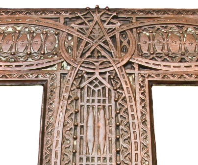 remarkably rare and highly sought after authentic interior louis sullivan-designed chicago stock exchange building elevator grille stamped copper t-plate