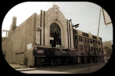 matching pair of late 1920's original cast plaster interior lawndale theater auditorium floral rosettes with original polychrome enameled finish