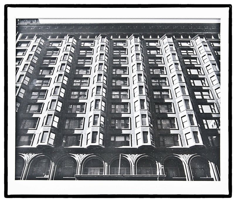 original undated richard nickel silver gelatin photograph or print depicting the facade of adler and sullivan's chicago stock exchange building