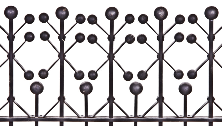 completely intact museum quality 1894 interior wrought iron chicago stock exchange elevator transom grille with original bower-barff finish