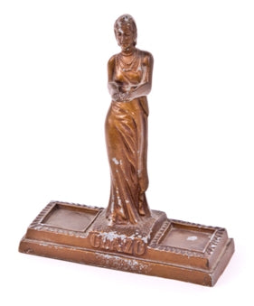 original and intact sought after rare c. 1920's antique american art deco style store display counter glazo nail polish product display