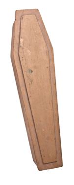 original and unique remarkably intact early 20th century gold enameled pine wood oddfellows ceremonial coffin