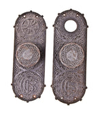 complete set of original c. 1893-4 american antique interior chicago stock exchange building office door monogrammed hardware