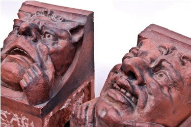 very distinct and highly detailed american 19th century northwestern railway "lake front" depot building exterior red terra cotta grotesque corbel
