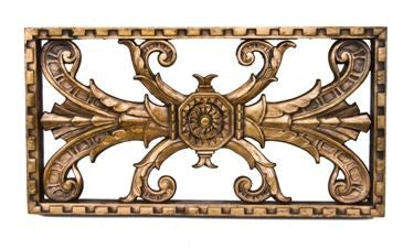 dazzling american art deco style ornamental cast bronze exterior perforated grille or panel salvaged from the medinah athletic club