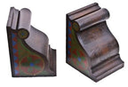 original pair of c. 1926 dunham building penthouse hand-painted oak wood corbels