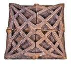 original 19th century museum-quality schiller theater (later known as the garrick) building sectional terra cotta slip glaze "geometric flower" border panel