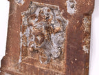 original and exceptionally intact c. 1860's antique architectural salvaged chicago exterior ornamental cast iron commercial building facade figural plaque