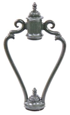 original and unusual remarkably intact c. 1920's reinforced cast aluminum exterior city street "novalux" lamp post top unit