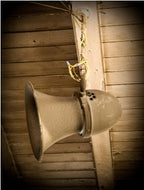 matching interior brushed steel chicago factory public address system loudspeaker pendant lights with newly added sockets