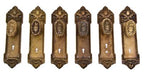 classic and dignified original c. early 20th century ornamental cast brass blackstone hotel guest room door hardware