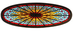 stunning museum quality 19th century american victorian chicago mansion elongated oval-shaped stained glass skylight with faceted jewels
