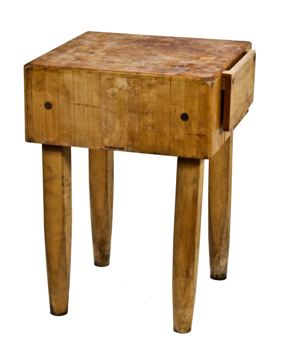 vintage industrial northern rock hard maple wood commercial butcher block table