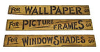 series of three original late 19th century american hand-painted pine wood interior decorating trade signs