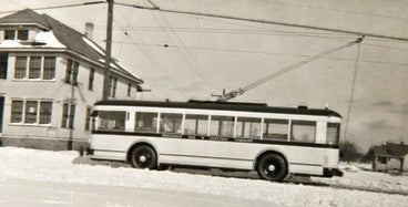 one of a kind exceptional handcrafted antique c. 1930's wpa depression era american folk art electric wisconsin gas & electric painted wood trolleybus with wheels
