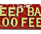 unusual and original c. 1950's remarkable hand-painted "keep back 500 feet" american fire engine truck rear panel
