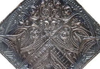 original and very rare early 20th century historic chicago antique architectural deeply embossed "sullivanesque" style tin ceiling corner panel