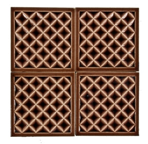 set of four matching late 19th century burgundy majolica glazed "diamond" pattern fireplace tiles