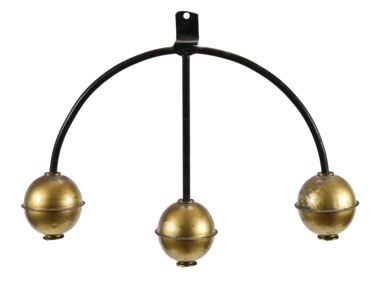 original early 20th century iron and brass exterior american pawn shop trade sign