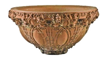 extraordinary early 20th century richly organic red slip glaze chicago school terra cotta urn