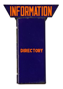 very unique c. 1925 city of seattle porcelain enameled telephone booth information directory