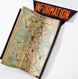 very unique c. 1925 city of seattle porcelain enameled telephone booth information directory