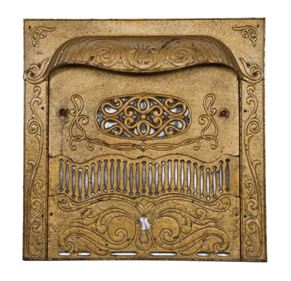 turn of the century ornamental cast iron interior american residential fireplace surround with summercover