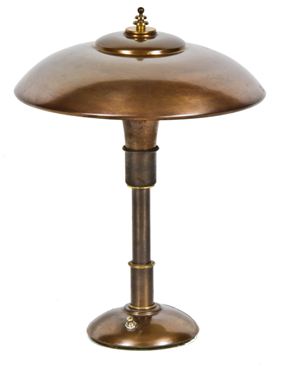 exceptional art deco machine age c. 1930's "guardsman" table or desk lamp