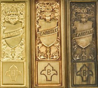 very rare early 20th century american antique beardslee lighting fixture traveling salesman specialty plate finish samples with fold-over pouch