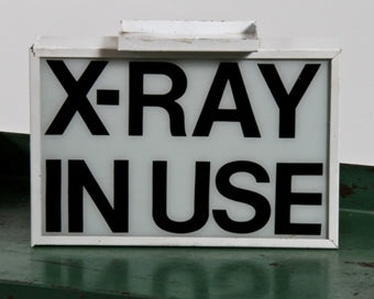 vintage medical interior radiology department illuminated "x-ray in use" wall mount sign