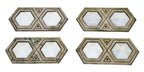 one of three matching original and historically important c. 1929 art deco style nickel-plated bronze interior palmolive building elevator lobby indicator plaques with faceted glass insets