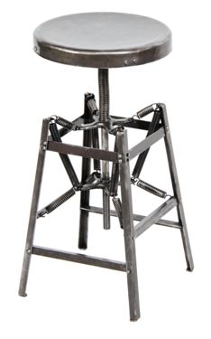 very unusual c. 1920's vintage medical operating room spring-loaded steel stool