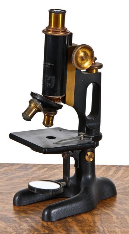 c. 1920's vintage medical michael reese hospital research laboratory single eyepiece optical microscope