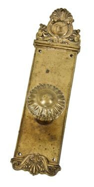 six matching ornamental cast brass oversized historically important doorknobs from jarvis hunt's chicago tribune printing plant