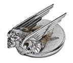 striking original c. 1929-31 american art deco machine age polished chrome "winged viking" chevrolet automobile mascot radiator cap