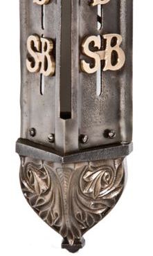 original and sought after remarkable late 19th century antique american salvaged richardsonian romanesque style ornamental cast iron elevator floor indicator