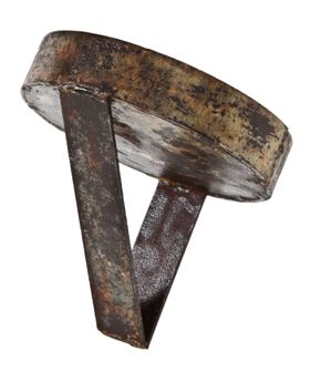 unusual early 20th century antique american industrial welded joint brushed steel structural post support bracket