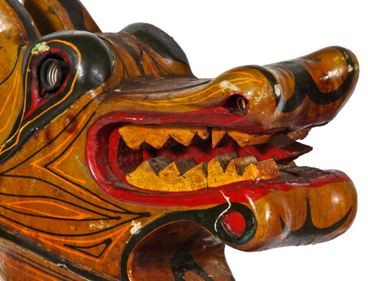 exceptional one of a kind largely intact c. 1920's hand-painted polychromatic american figural "chinese dragon" amusement park ride folk art artifact