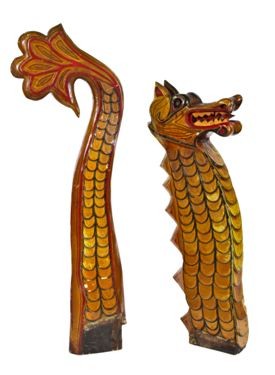 exceptional one of a kind largely intact c. 1920's hand-painted polychromatic american figural "chinese dragon" amusement park ride folk art artifact