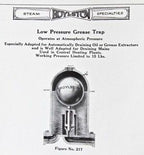 matching pair of original early 20th century american industrial no. 3 brushed cast iron boylston steam pipe grease traps with deeply embossed lettering