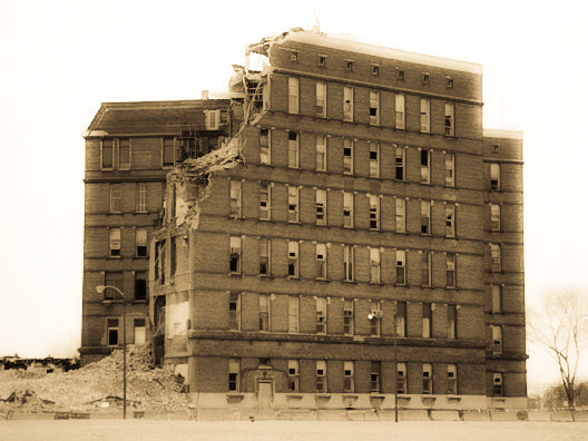 strongly organic early 20th century american exterior michael reese hospital "gardenesque" terra cotta stringer course fragment