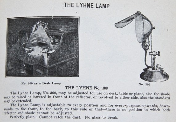remarkably intact early american industrial fully adjustable "lyhne" portable desk or table lamp with bulbous socket and rotating reflector