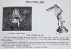 refinished early american industrial fully adjustable "lyhne" portable desk or table lamp with fully functional rotating light "guard" or reflector